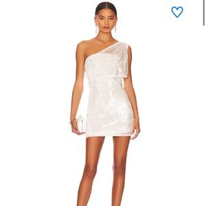 SUPERDOWN JANE ASYMMETRICAL DRESS / IVORY WHITE